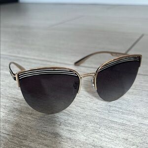 Authentic Like New Bvlgari Gold and Black Sunglasses